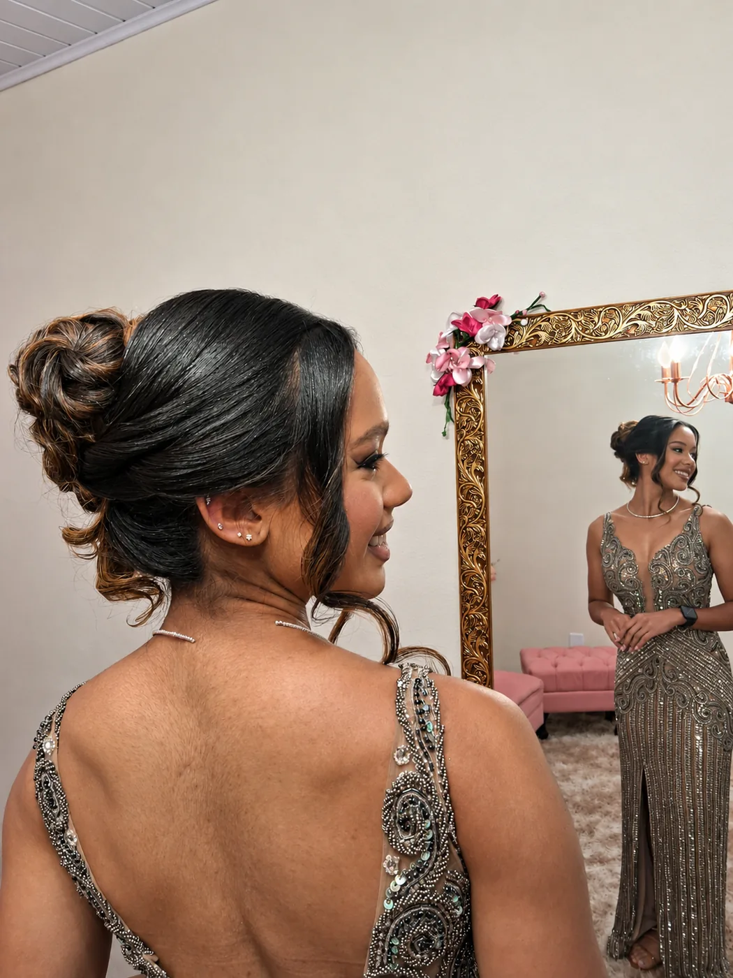 Penteado preso elegante para evento social